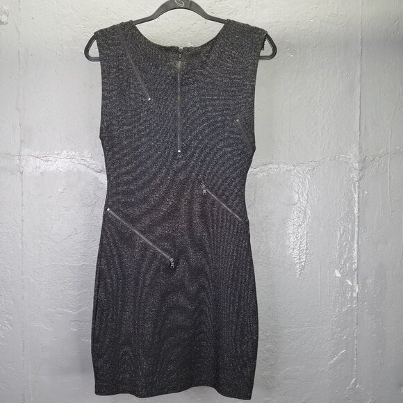 ALICE + OLIVIA Gyllen Dress Womens M Mini Black Metallic Fleck Zipper Net Lining - Picture 7 of 12